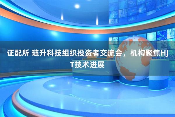 证配所 琏升科技组织投资者交流会，机构聚焦HJT技术进展